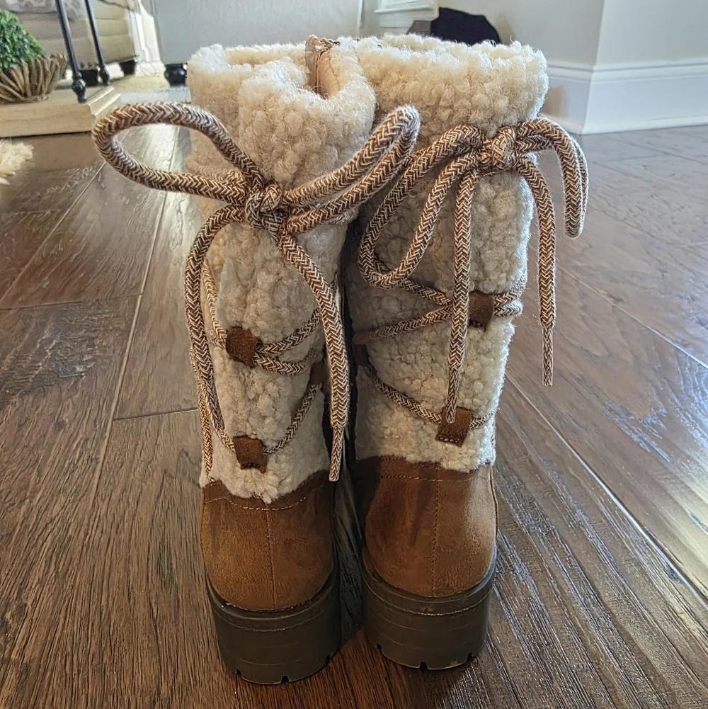 Life Stride Womens Saratoga Mid Calf Winter Boots Size 6.5 Brown Suede Warm